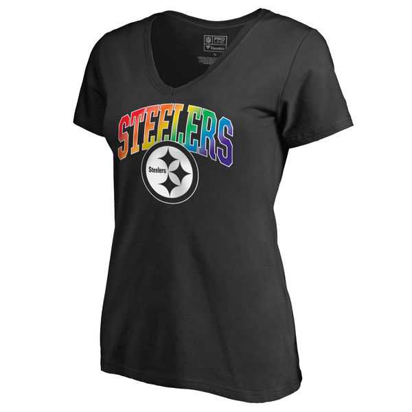 Women's Pittsburgh Steelers NFL Pro Line by Fanatics Branded Black Plus Sizes Pride T-Shirt,We sell and wholesale Women's Pittsburgh Steelers NFL Pro Line by Fanatics Branded Black Plus Sizes Pride T-Shirt on line form chian!